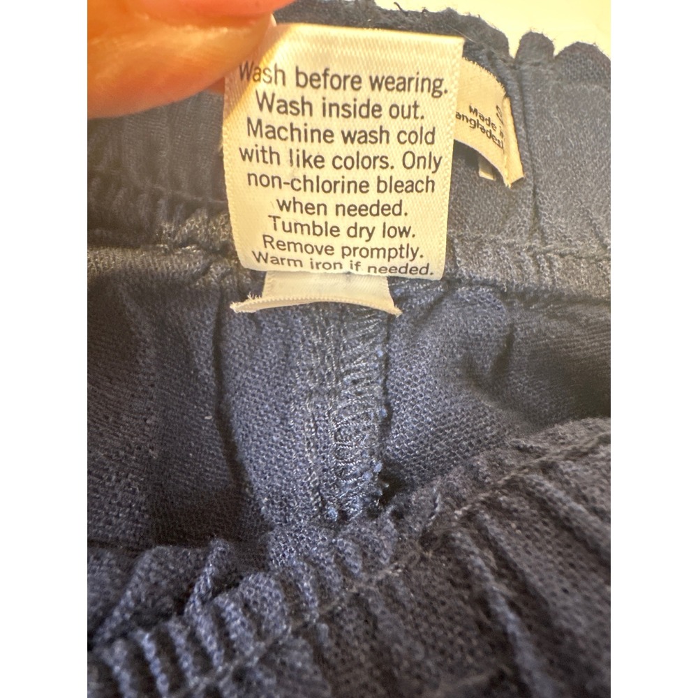 Sonoma Goods For Life Navy Blue Linen Blend High Rise Wide Leg Pants Small NWT - Picture 4 of 4